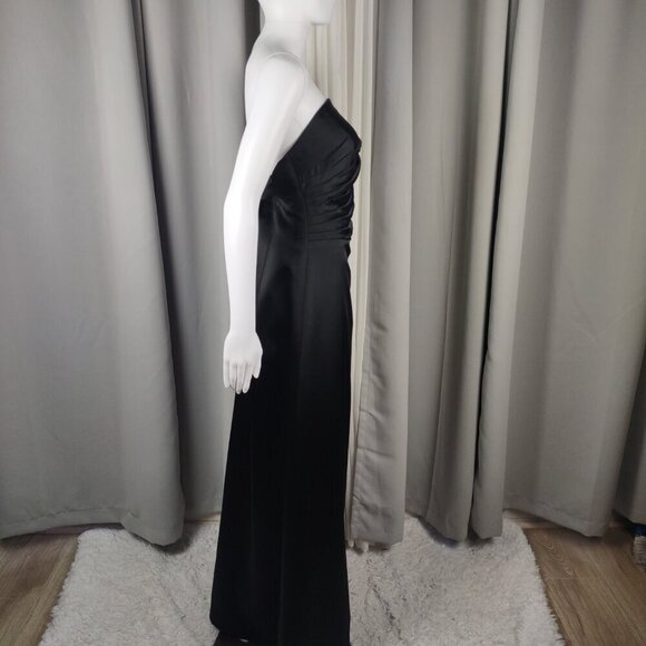 A.B.S By Allen Schwartz Full Length Strapless Black Evening Gown Size 8 - Picture 4 of 12